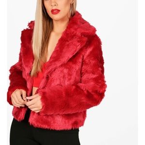Faux Fur Red Jacket